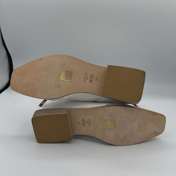 New Fendi FFrame White Patent Neoprene Stretch Logo Ankle Chelsea Boot 38/ US 8 - Picture 10 of 12